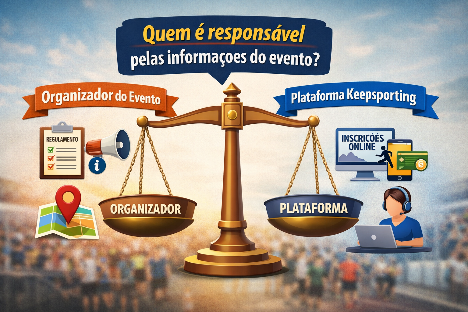 Quem é responsável pelas informações de um evento espotivo?