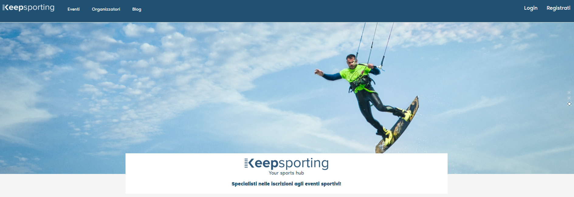 Iscrizione ad un evento su Keepsporting