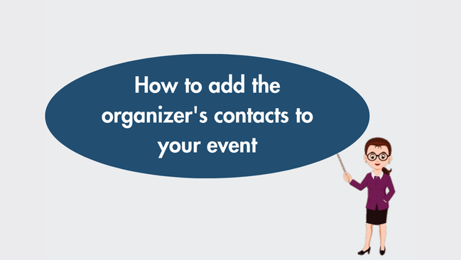 How to add the organizer's contacts to your event
