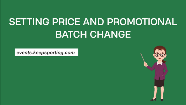 SETTING PRICE AND PROMOTIONAL BATCH CHANGE