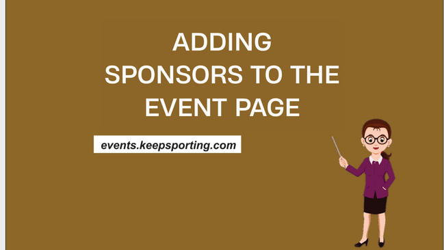 ADDING SPONSORS TO THE EVENT PAGE