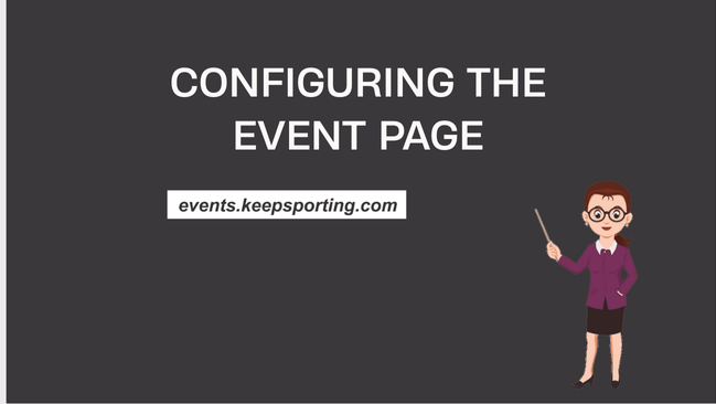 CONFIGURING THE EVENT PAGE