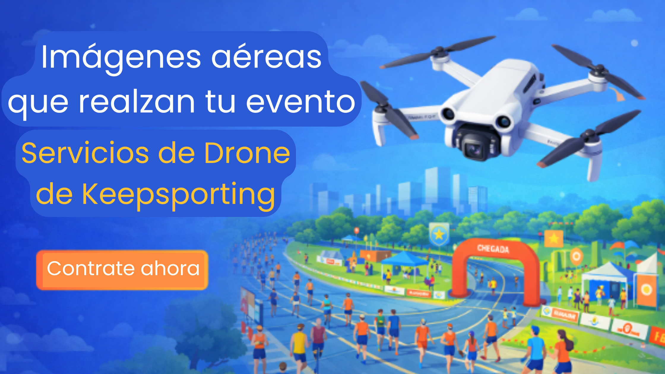 Imágenes aéreas para elevar tu evento: descubre el servicio de Drone de Keepsporting Contenido profesional para patrocinadores