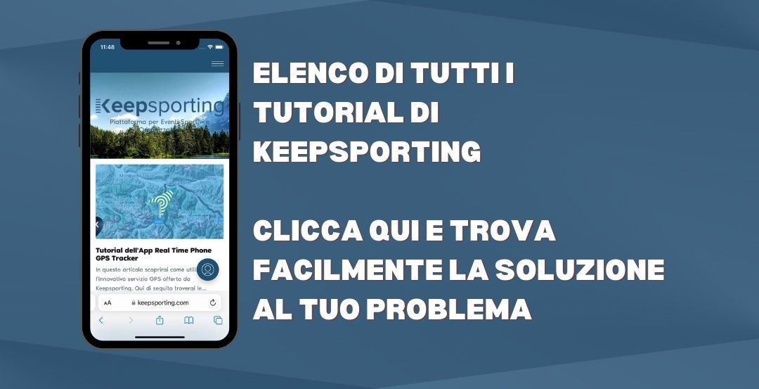 Indice tutorial piattaforma Keepsporting